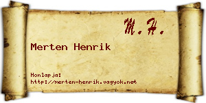 Merten Henrik névjegykártya